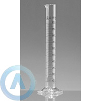 Градуированный стеклянный мерный цилиндр BLAUBRAND 1-250-1 высотой 335 мм с носиком