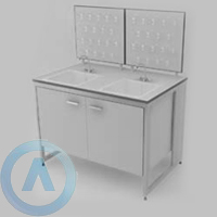 Лабораторные столы с 2 мойками, шириной 1200 мм, 1200x790x900, серии NL