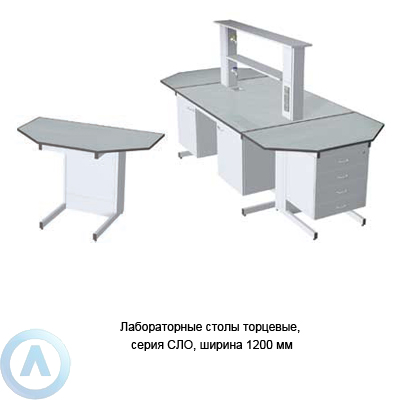 Лабораторные столы торцевые, ширина 1200 мм, 1350x750x750(900), серия NS