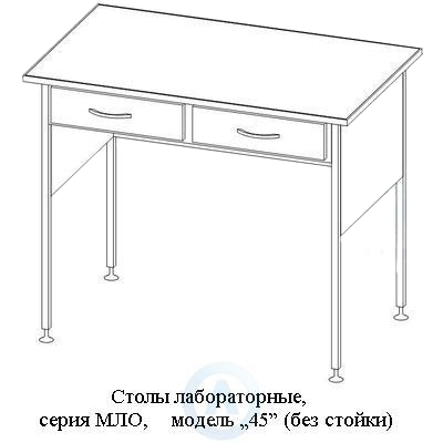 Лабораторные столы каркасные модель «45», шириной 985 мм, 985x600x750(900), серия MML