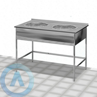 Лабораторный стол с 2 мойками, нержавеющая сталь, 1200×700×900