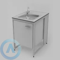 Столы-мойки лабораторные пристенные с тумбой из металла, шириной 600 мм, 600x790x900, серии NL