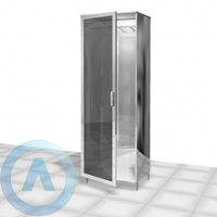 Шкаф лабораторный из нержавейки для эндоскопов, дверь — стекло, 545×400×2000, ЛО−С43