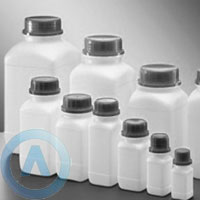 Квадратная бутылка натурального цвета для хранения реактивов на 100 мл, ПЭВП