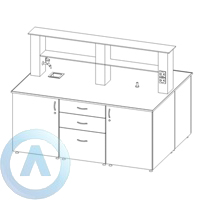 Столы лабораторные химические островные модель «16», шириной 1814 мм, 1814x1350x900, серии MML