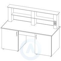 Лабораторный двухдверный стол серия «07», шириной 1814 мм, 1814x800x900(1500), серия MML