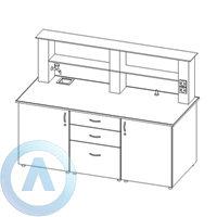 Столы лабораторные химические модель «06», шириной 1814 мм, 1814x800x900, серии MML