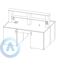 Столы лабораторные химические островные модель «17», шириной 1814 мм, 1814x1350x900, серии MML