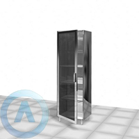 Шкаф лабораторный из нержавейки, двери — стекло, 460×460×1850, ЛО−С19