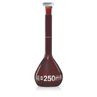 Brand Blaubrand темная мерная колба 25 мл со шлифом NS 10/19 и пробкой из ПП (сертификат партии ISO)