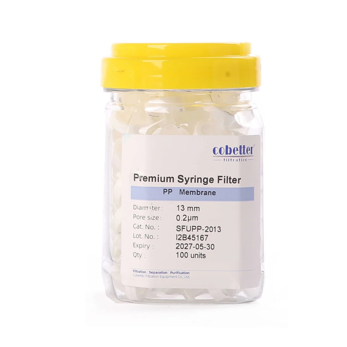 Cobetter PP гидрофобный шприцевой фильтр 13 мм с порами 0,2 мкм