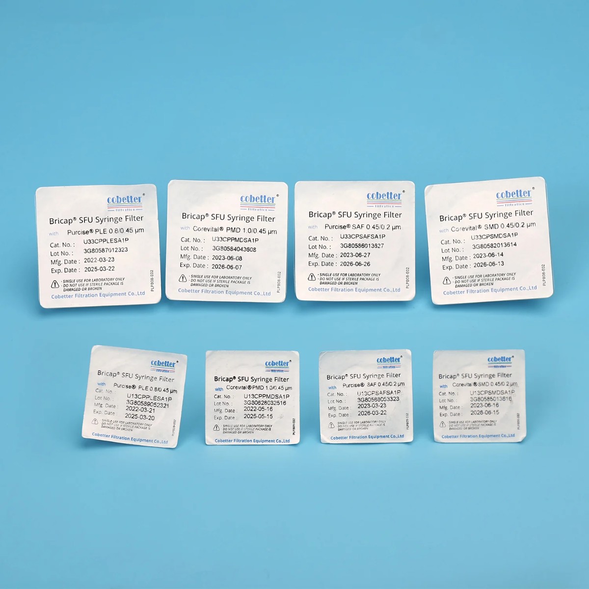 Cobetter PVDF высокопроизводительный шприцевой фильтр 25 мм с порами 0,45/0,22 мкм