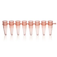 Brand микропробирки для ПЦР 0,2 мл в стрипах по 8 шт из розового ПП