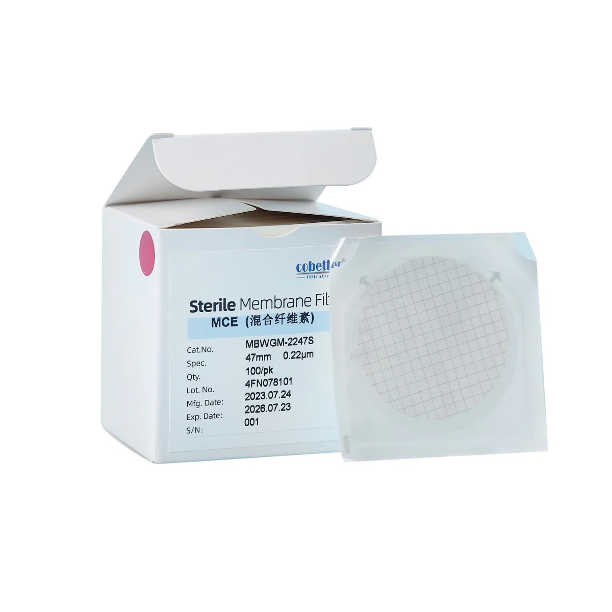 Cobetter MCE стерилизованный мембранный фильтр 47 мм с порами 0,22 мкм