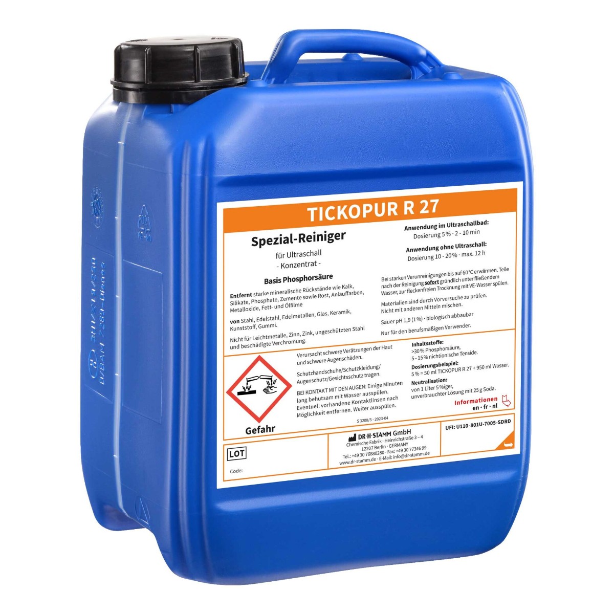 Bandelin Tickopur R 27 очиститель на основе фосфорной кислоты 5 л