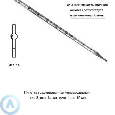 Пипетка 3-1а-1-10 универсальная с резервуаром