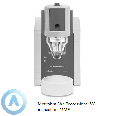 Metrohm 884 Professional VA manual for MME