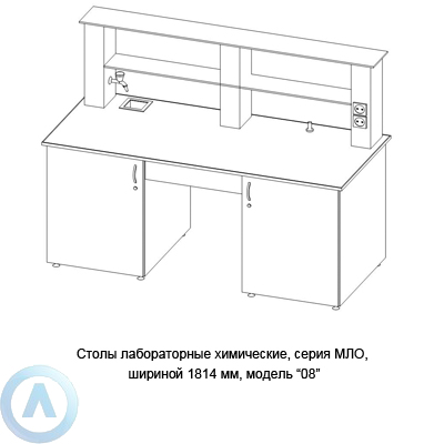 Столы лабораторные химические модель «08», шириной 1814 мм, 1814x800x900, серии MML