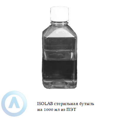 ISOLAB стерильная бутыль на 1000 мл из ПЭТ
