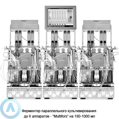 Ферментер параллельного культивирования до 6 аппаратов — «Multifors» на 180-1000 мл