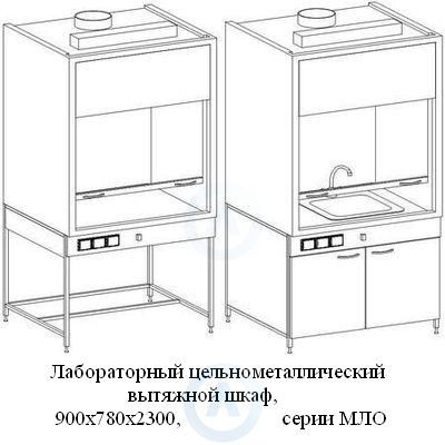 Цельнометаллические вытяжные шкафы, шириной 900 мм, 900x780x2300, серии MML