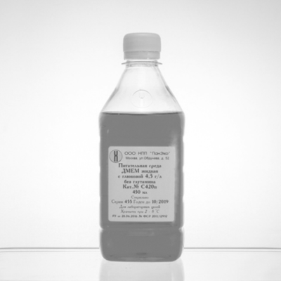 Среда DMEM 450 мл с глюкозой 4,5 г/л, пируватом Na без глутамина «ПанЭко»