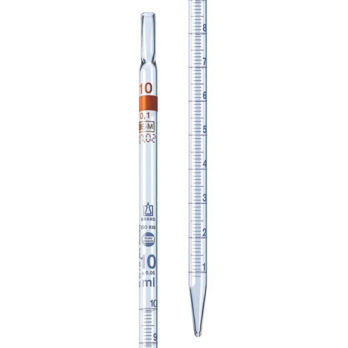 Пипетка мерная 3-2-1-0.5-0.01 стеклянная BLAUBRAND c расширением